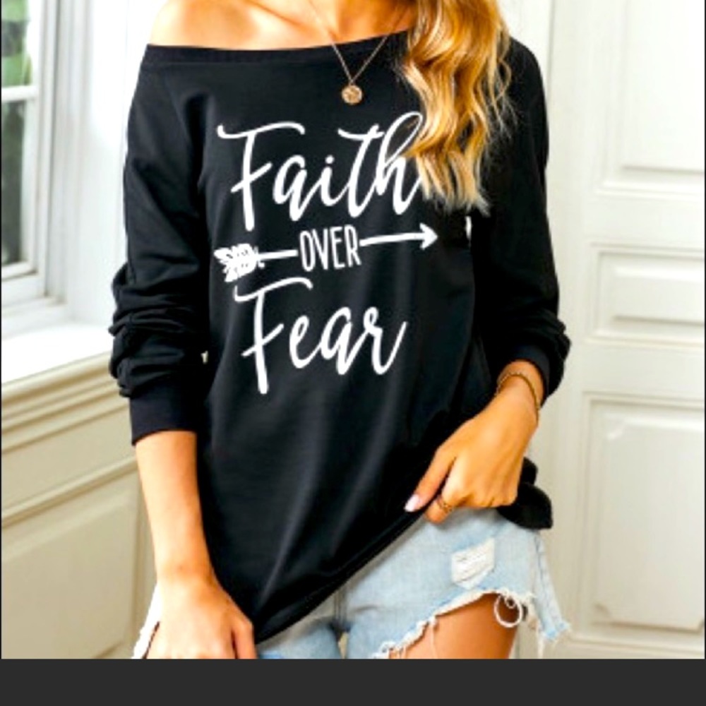 Faith Over Fear Pullover Black